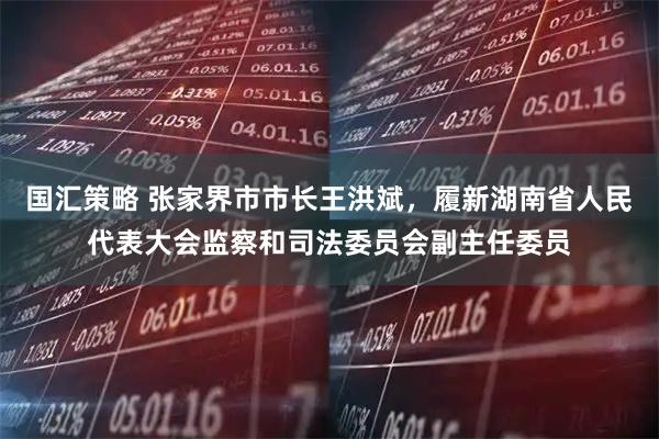 国汇策略 张家界市市长王洪斌，履新湖南省人民代表大会监察和司法委员会副主任委员