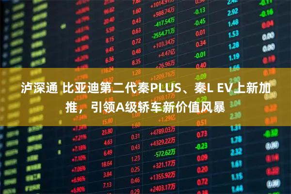 泸深通 比亚迪第二代秦PLUS、秦L EV上新加推，引领A级轿车新价值风暴